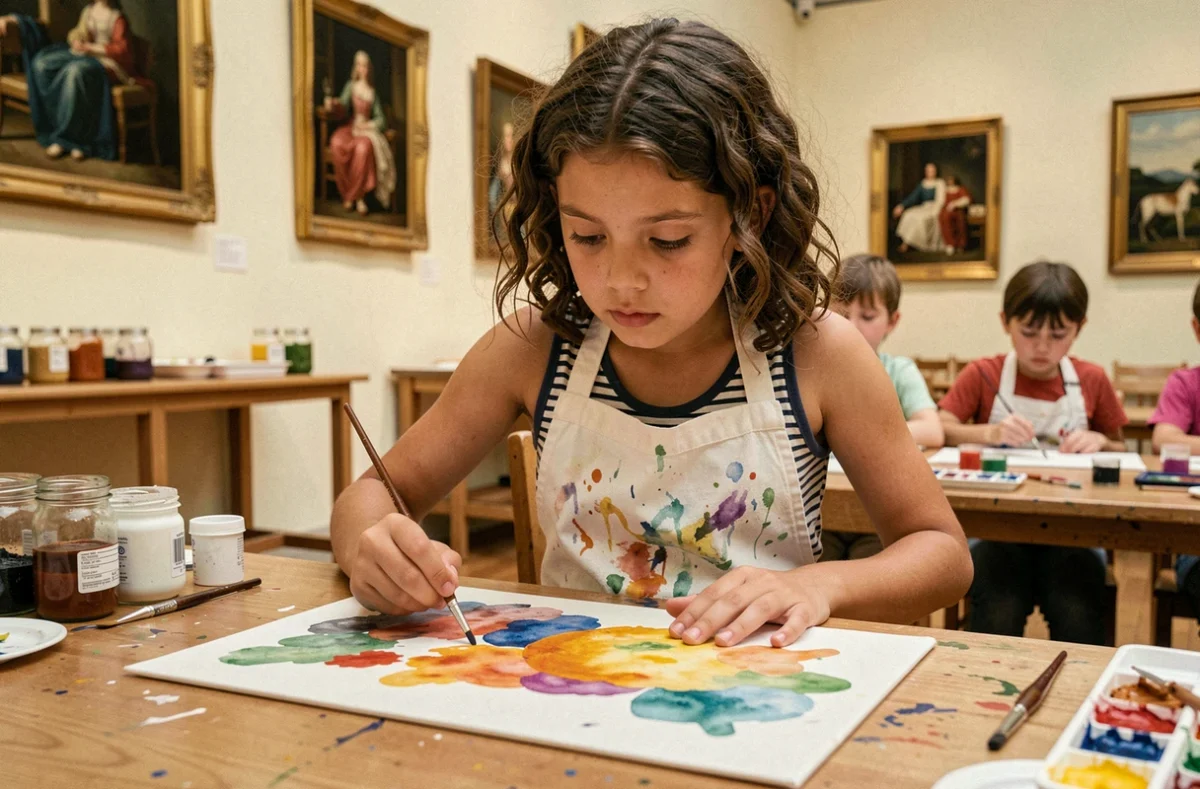 Jeune fille participant à un atelier artistique jeune public au Musée des Beaux-Arts de Tours